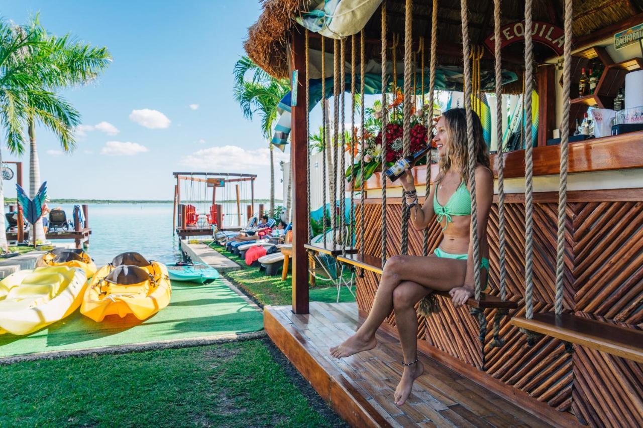 Blue Bird Hotel Bacalar Bagian luar foto