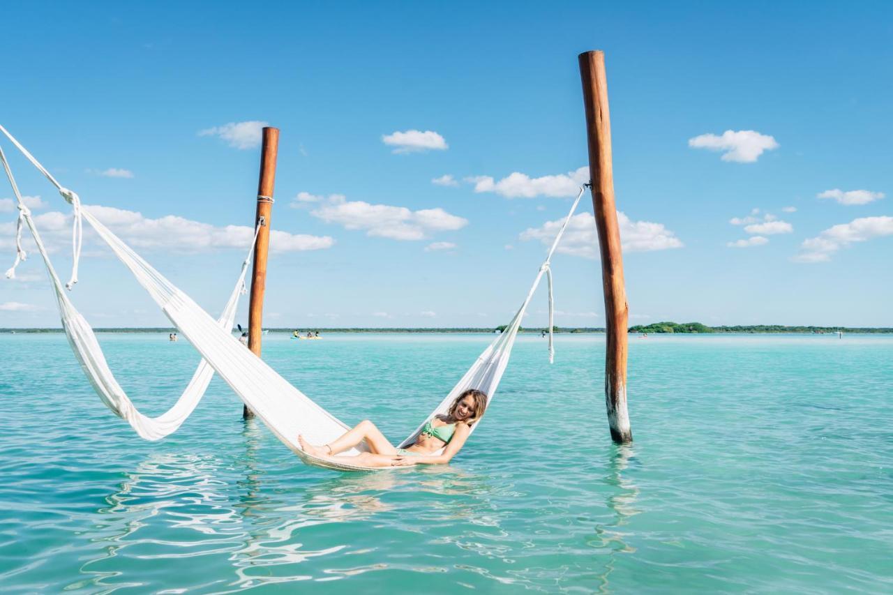 Blue Bird Hotel Bacalar Bagian luar foto